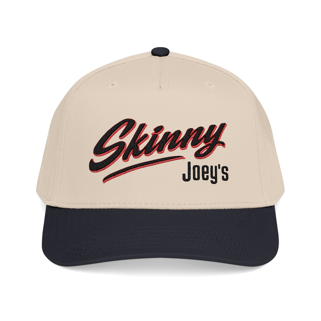 Joey Merlino logo mid-profile snapback in black and natural, The Skinny Podcast with Joey Merlino & Lil Snuff merch
