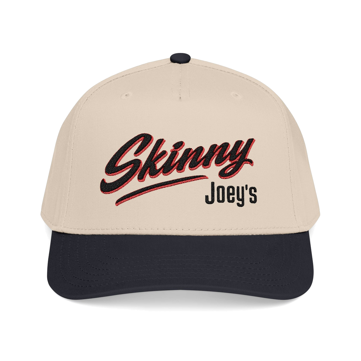 Joey Merlino logo mid-profile snapback in black and natural, The Skinny Podcast with Joey Merlino & Lil Snuff merch