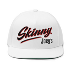 Skinny Joey's classic edition flat bill cap in white, Philadelphia streetwear