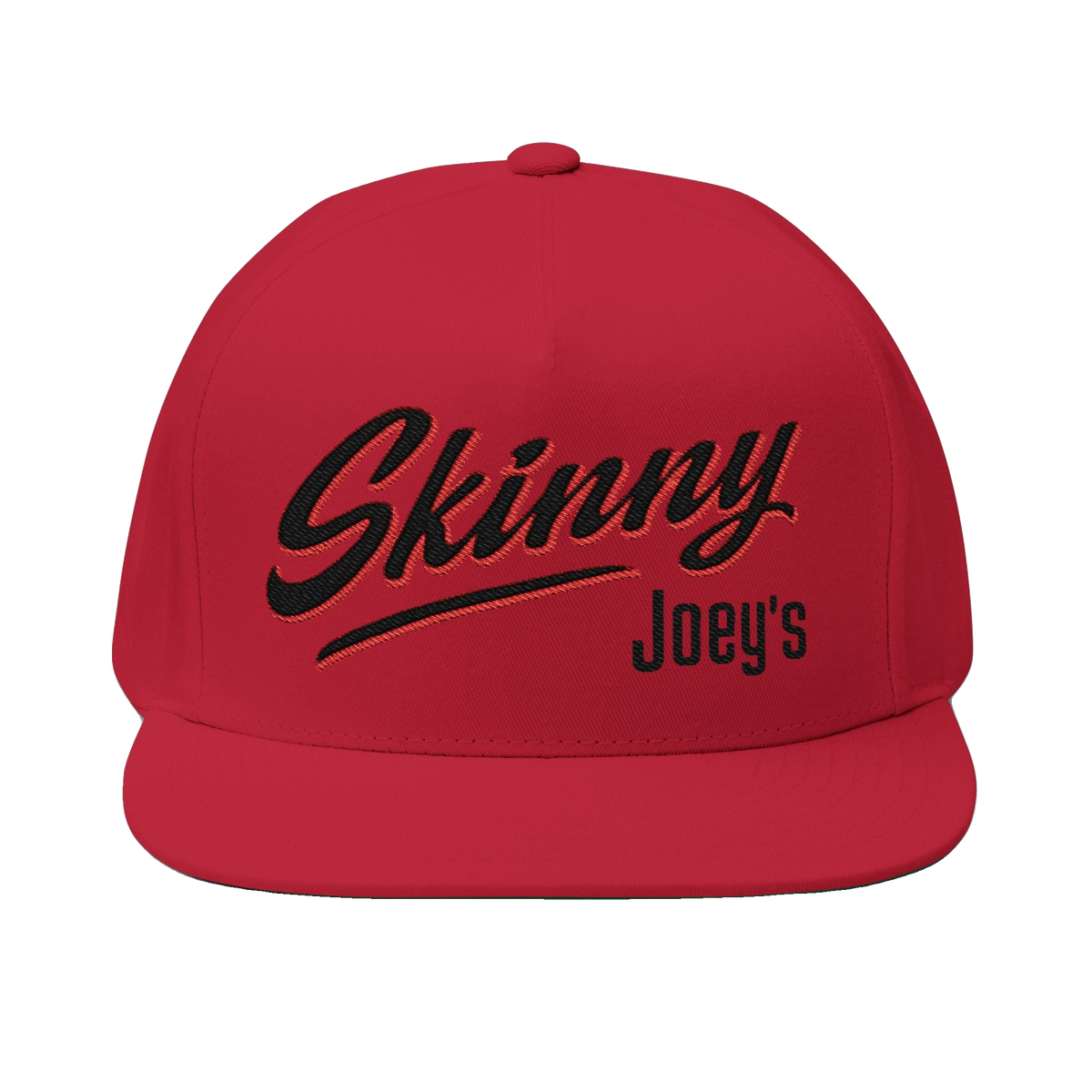 Skinny Joey's classic edition flat bill cap in red, South Philly streetwear