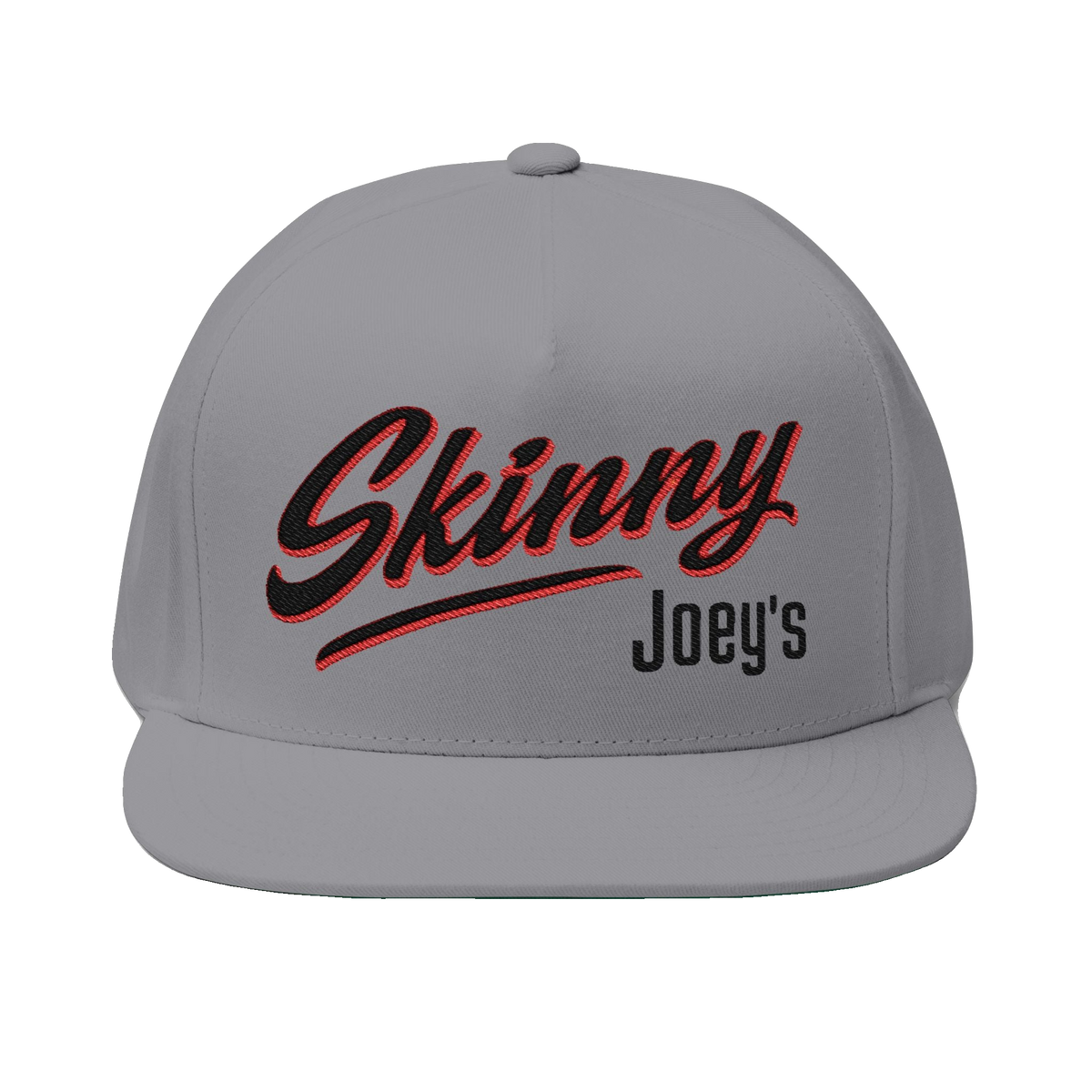Skinny Joey's classic edition flat bill cap in grey, Skinny Joey's Cheesesteaks apparel
