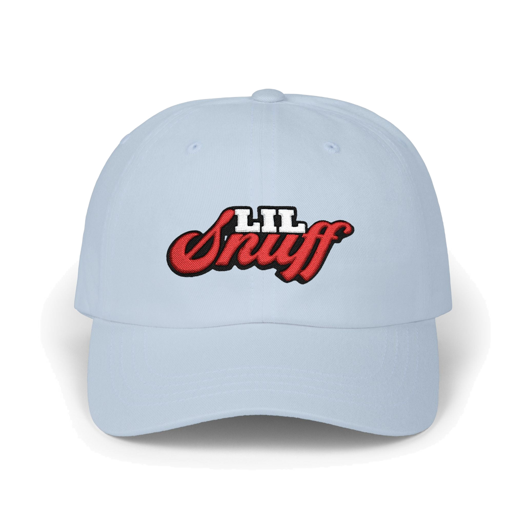 Lil Snuff dad cap in light blue, Philly culture apparel