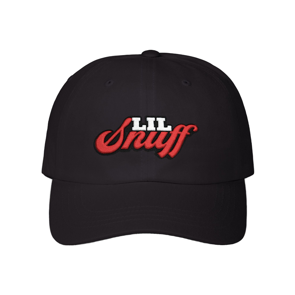 Lil Snuff dad cap in black, The Skinny Podcast with Joey Merlino & Lil Snuff merch