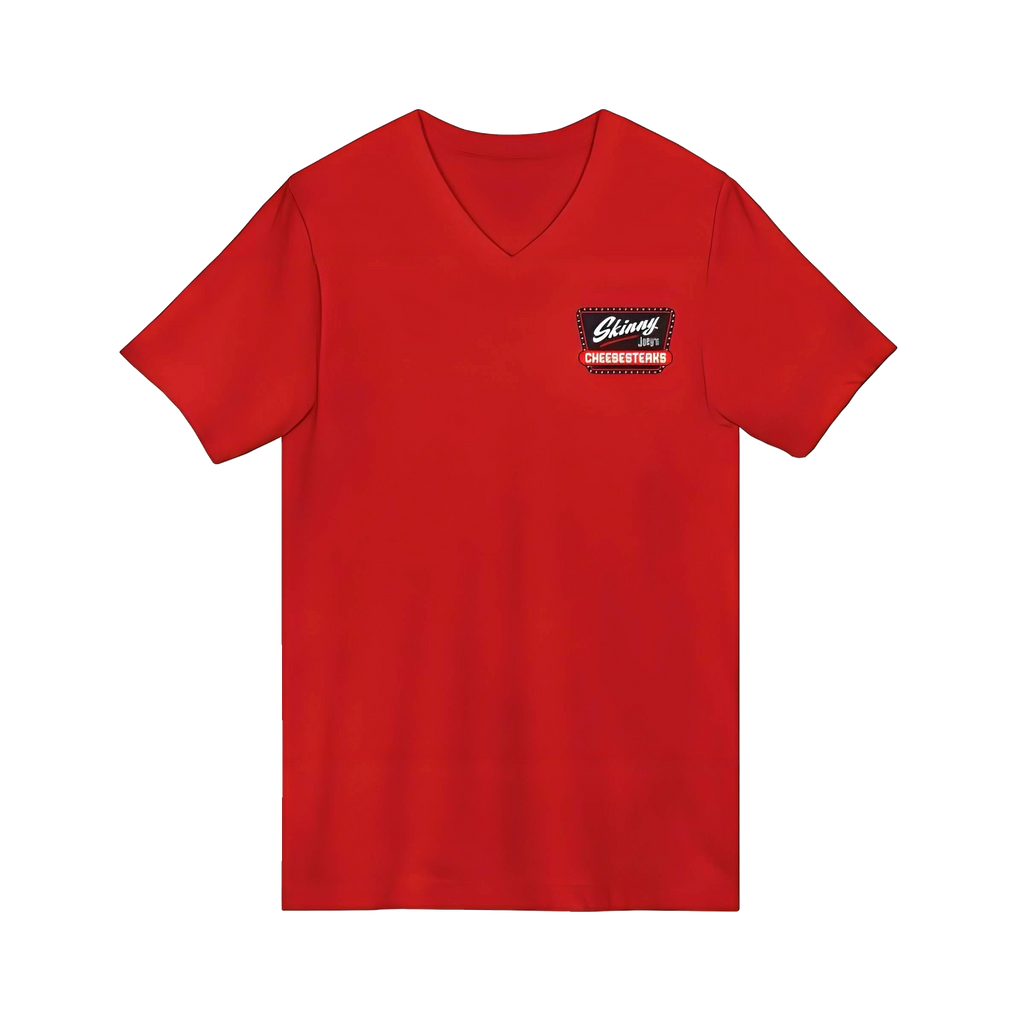 Skinny Joey's Cheesesteaks v-neck tee, South Philly streetwear