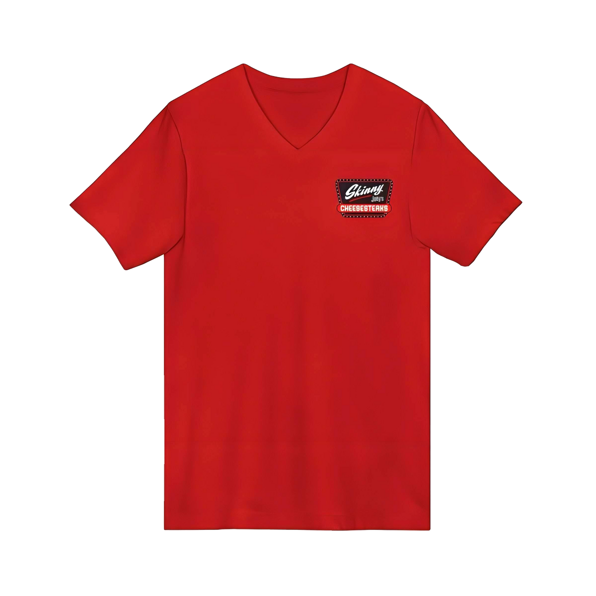 Skinny Joey's Cheesesteaks v-neck tee, South Philly streetwear