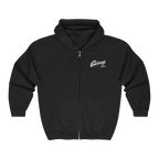 Skinny Joey's vintage script zip-up hoodie in black, Philadelphia streetwear
