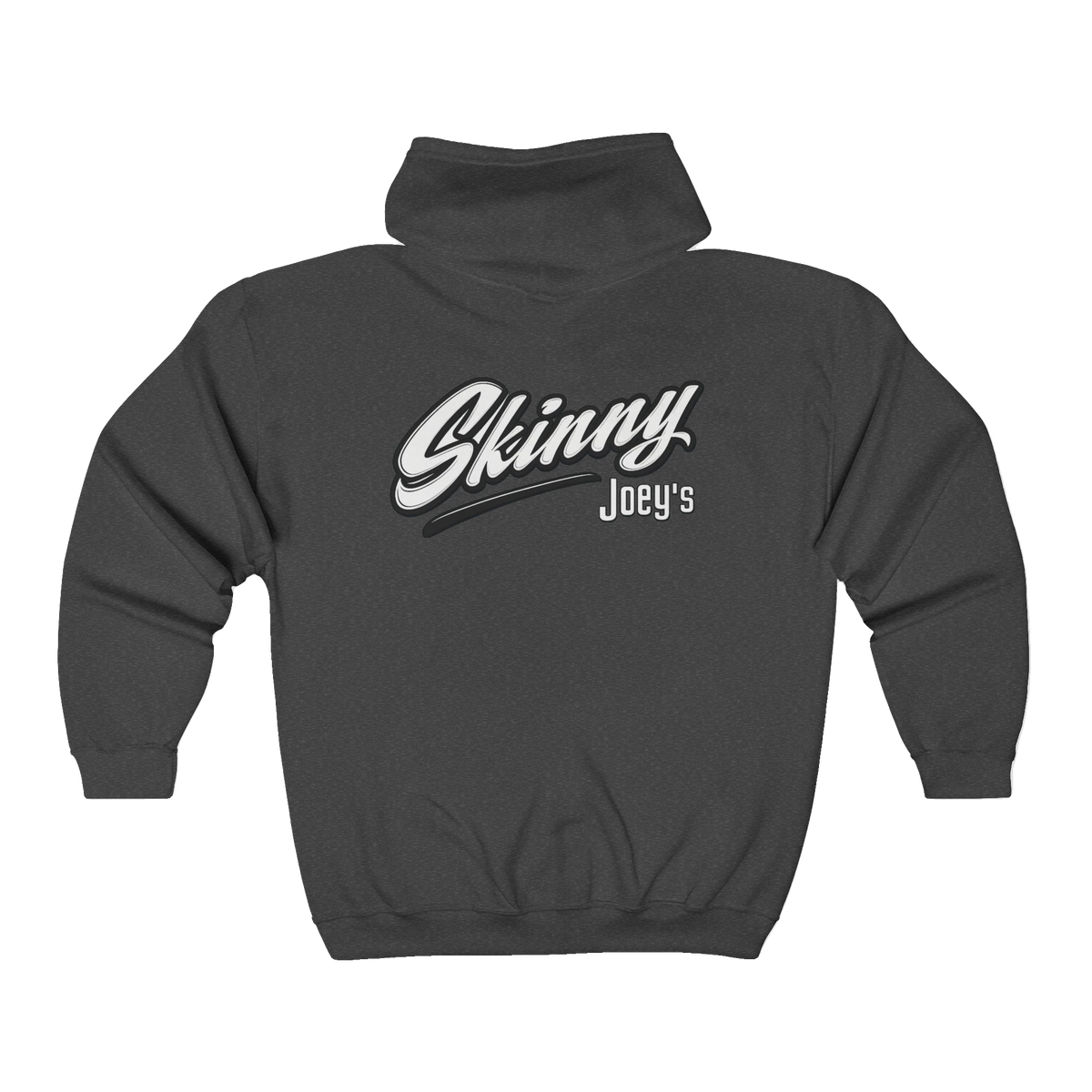 Skinny Joey's vintage script zip-up hoodie, Italian American pride apparel