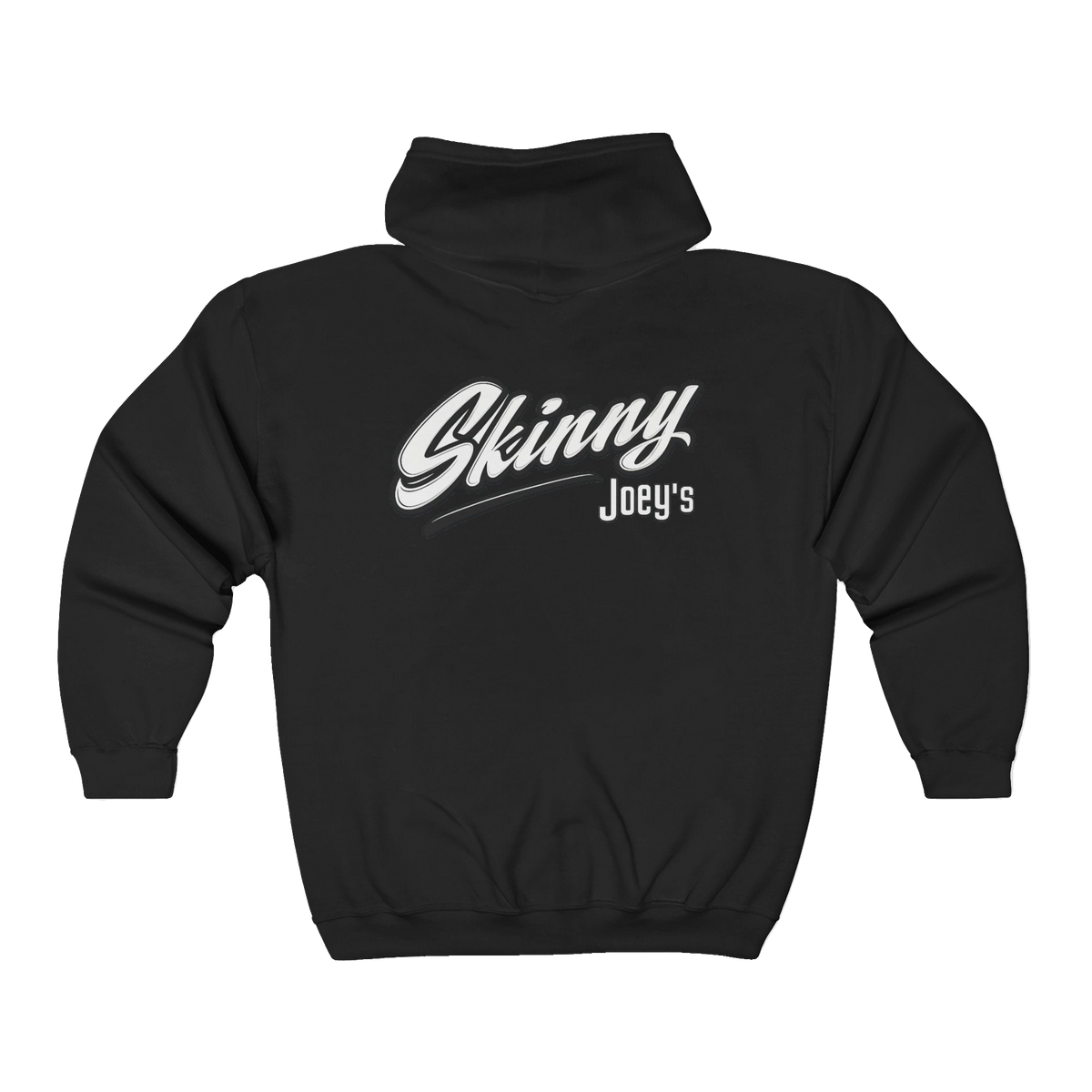 Skinny Joey's vintage script zip-up hoodie, Philadelphia streetwear