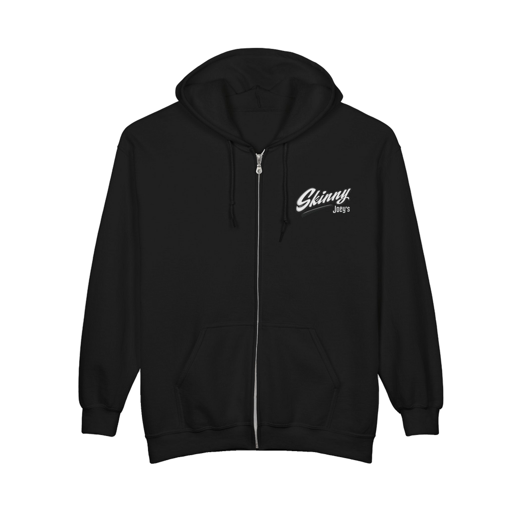 Skinny Joey's vintage script zip-up hoodie, The Skinny with Joey Merlino podcast merch