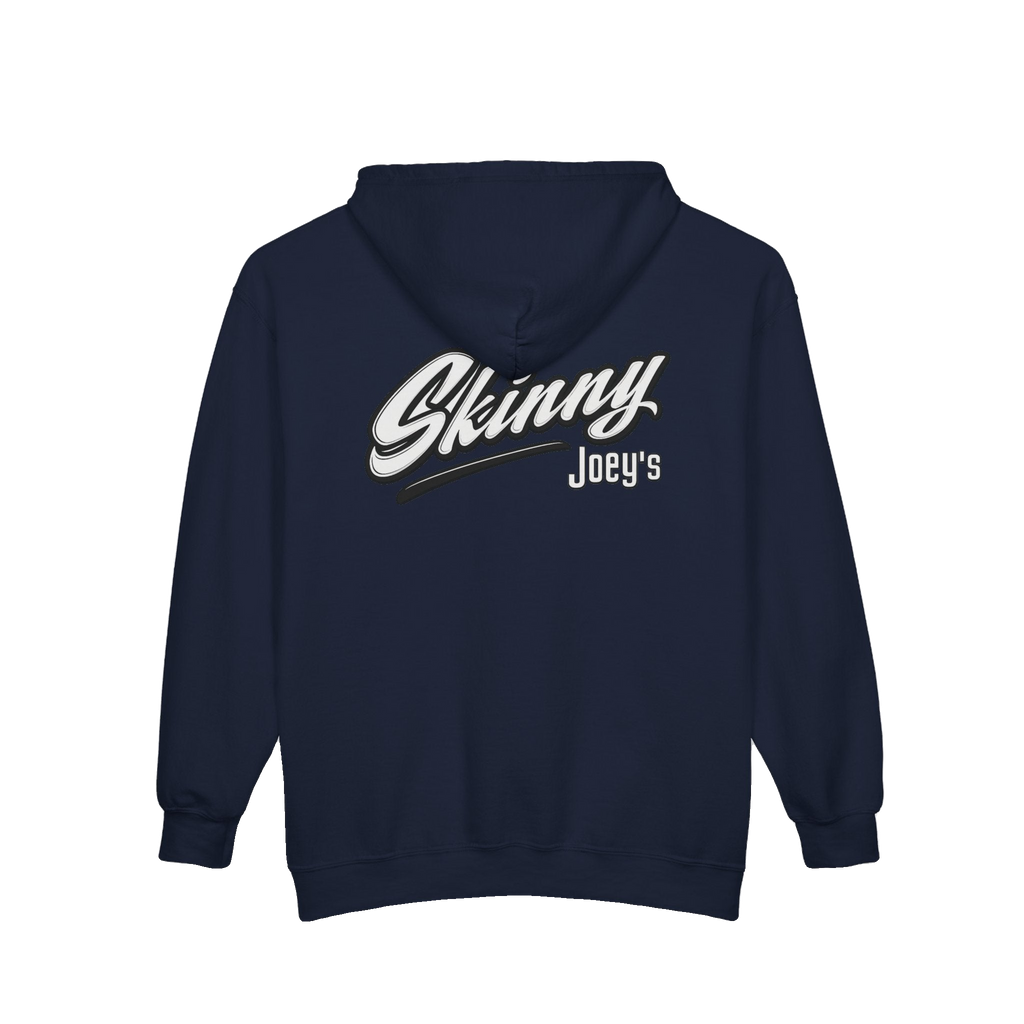Skinny Joey's vintage script zip-up hoodie, gallery photo 16, Philly culture apparel
