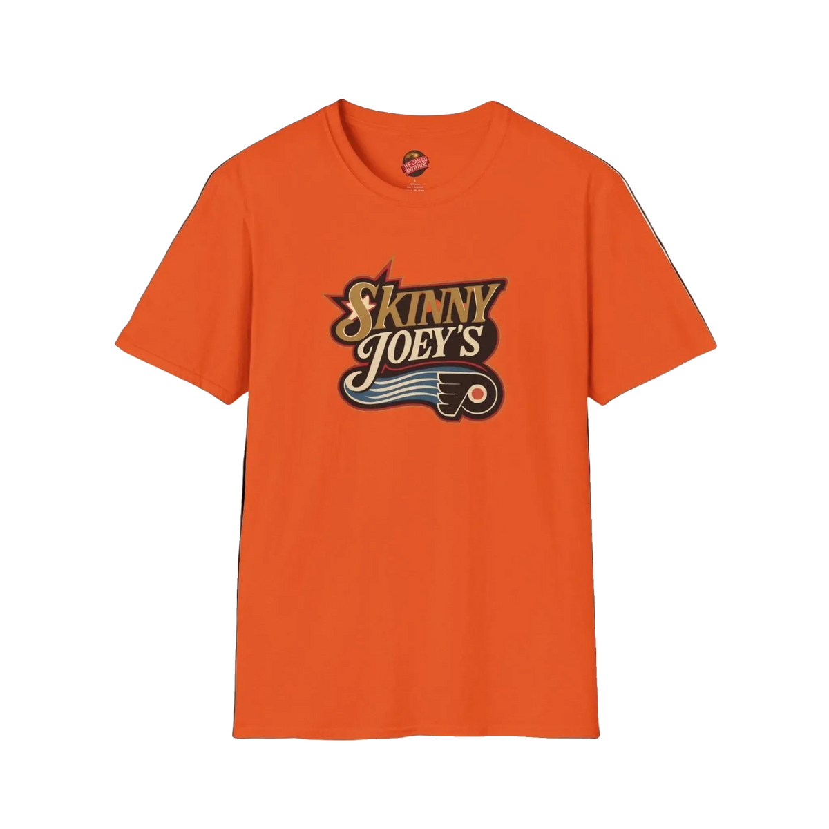 Retro Flyers vintage graphic tee in orange, Philly culture apparel