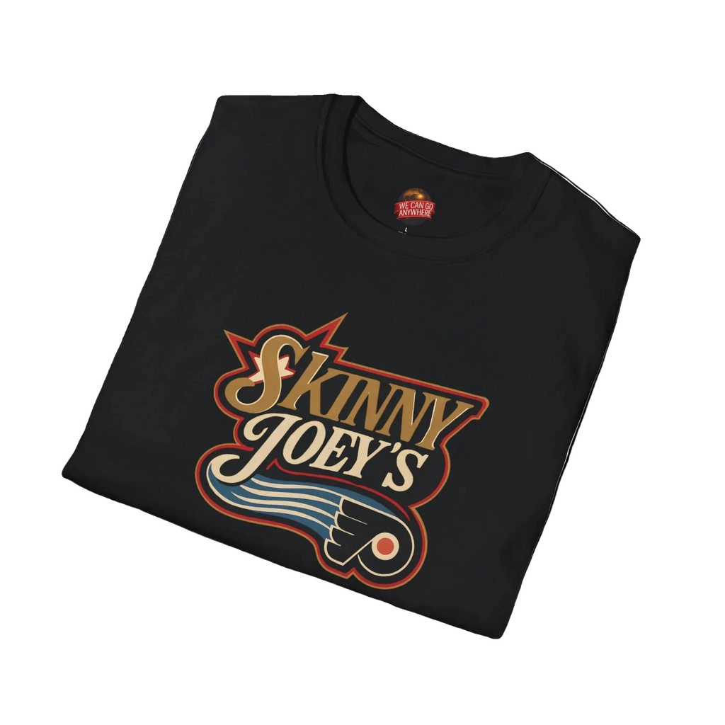 Retro Flyers vintage graphic tee, The Skinny with Joey Merlino podcast merch