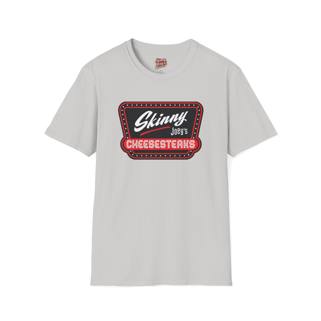 Skinny Joey's Cheesesteaks official tee in ice grey, The Skinny Podcast with Joey Merlino & Lil Snuff merch