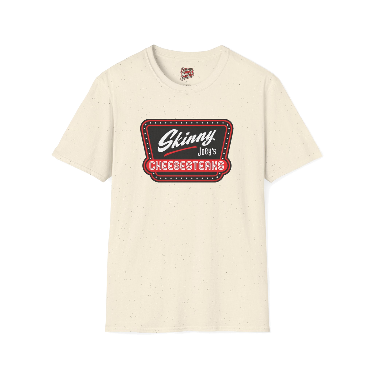 Skinny Joey's Cheesesteaks official tee in natural, Skinny Joey's Cheesesteaks apparel