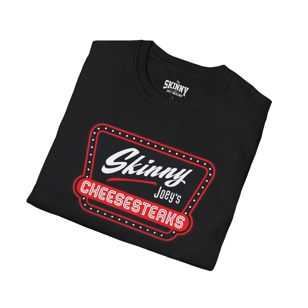 Skinny Joey's Cheesesteaks official tee, Philly culture apparel