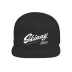 Skinny Joey's retro script flat bill snapback in black, Italian American pride apparel