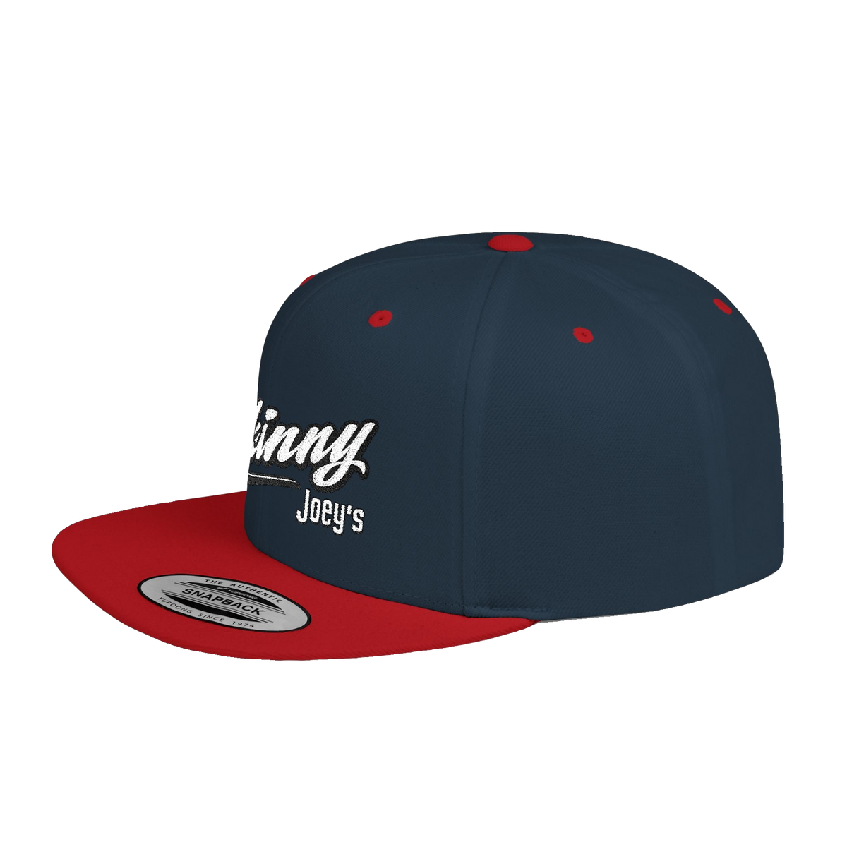 Skinny Joey's retro script flat bill snapback, Skinny Joey's Cheesesteaks apparel