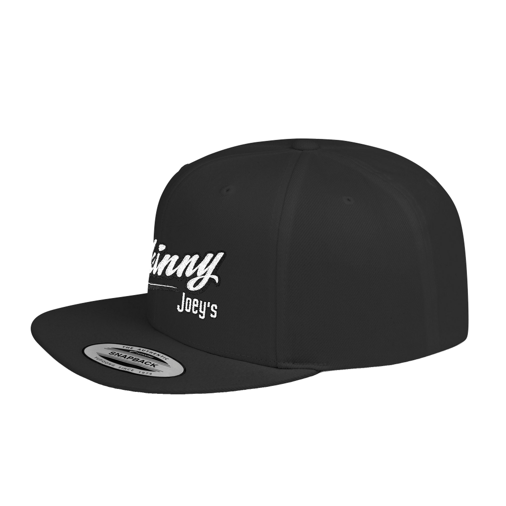 Skinny Joey's retro script flat bill snapback, Philadelphia streetwear