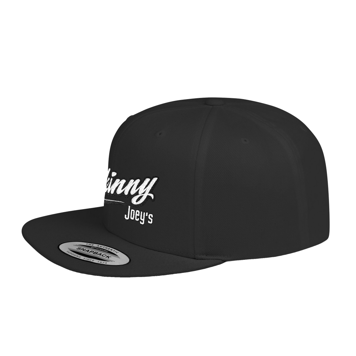 Skinny Joey's retro script flat bill snapback, Philadelphia streetwear