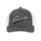 Skinny Joey's embroidered trucker cap in charcoal and white, Italian American pride apparel
