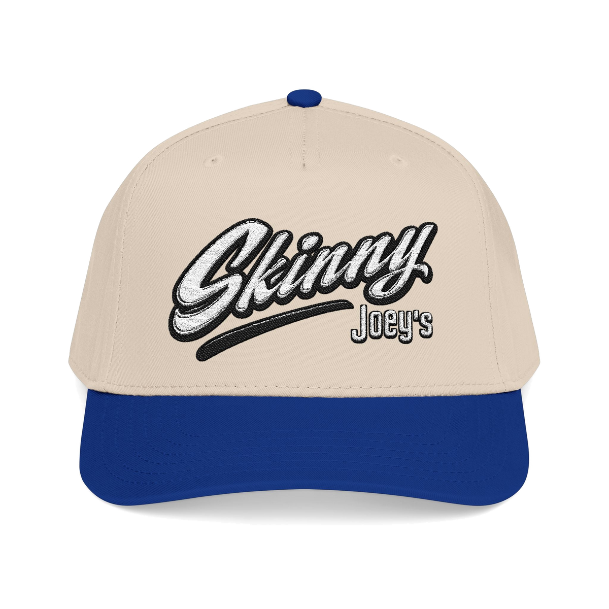 Skinny Jeans retro script two-tone cap, The Skinny Podcast with Joey Merlino & Lil Snuff merch