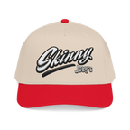 Skinny Jeans retro script two-tone cap, The Skinny with Joey Merlino podcast merch