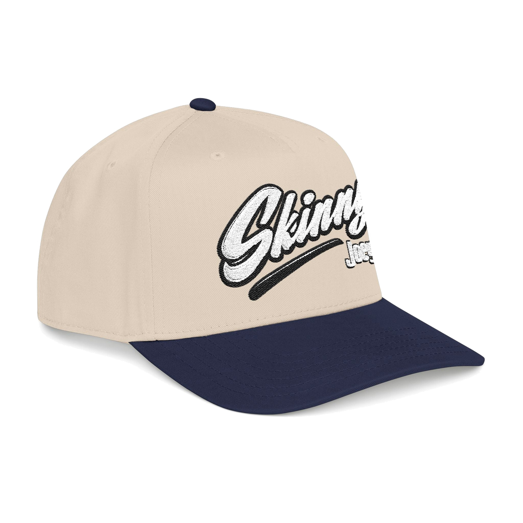 Skinny Jeans retro script two-tone cap, South Philly streetwear