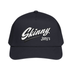 Skinny Joey's retro script mid-profile cap in black, South Philly streetwear