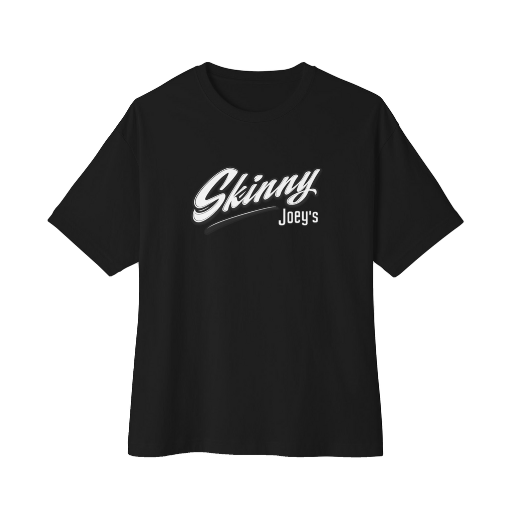 We Can Go Anywhere oversized script tee in black, The Skinny Podcast with Joey Merlino & Lil Snuff merch