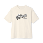 We Can Go Anywhere oversized script tee in natural, South Philly streetwear