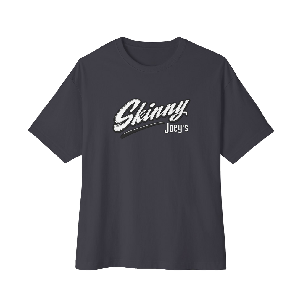 We Can Go Anywhere oversized script tee in dark grey, Philadelphia streetwear