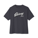 We Can Go Anywhere oversized script tee in dark grey, Philadelphia streetwear