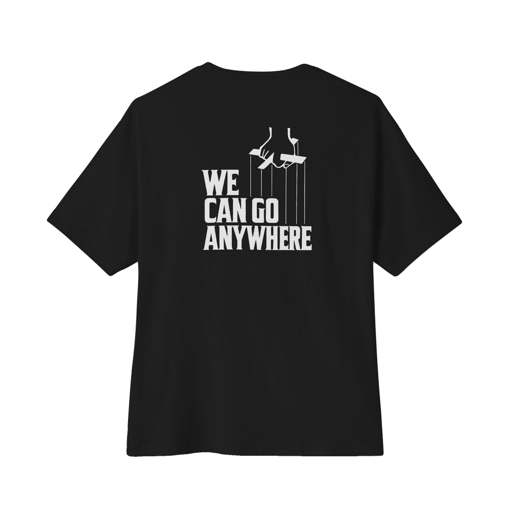 We Can Go Anywhere oversized script tee, Philly culture apparel