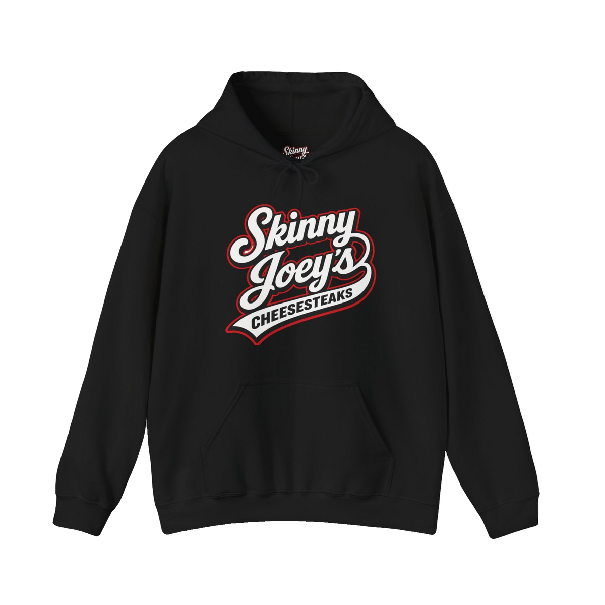 1 Year Anniversary logo pullover hoodie in black, The Skinny Podcast with Joey Merlino & Lil Snuff merch