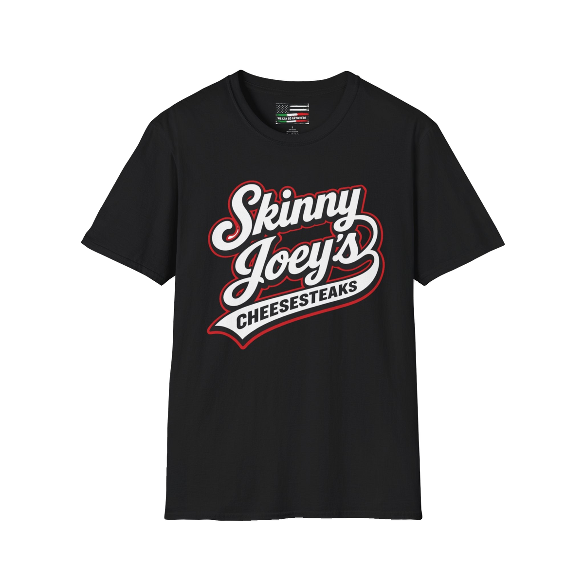 1 Year Anniversary graphic tee in black, The Skinny Podcast with Joey Merlino & Lil Snuff merch