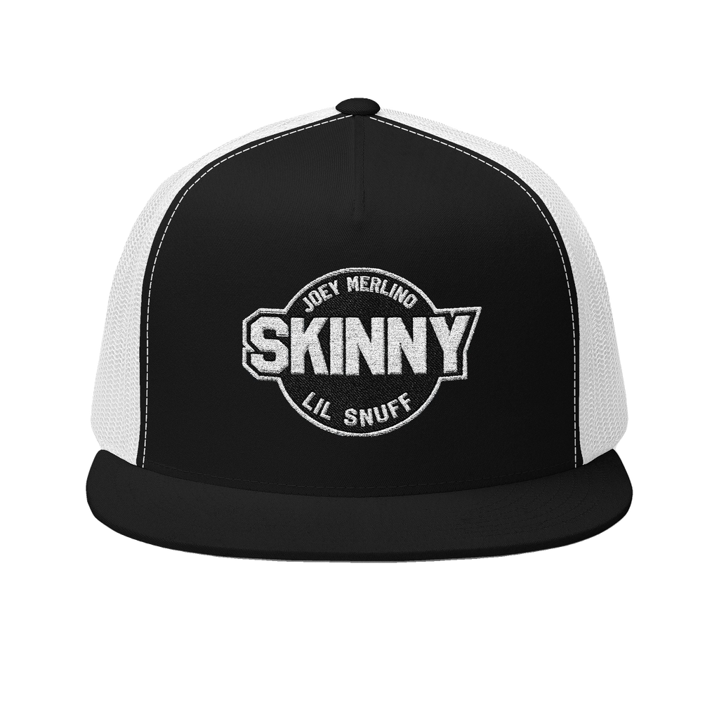 Skinny vintage logo trucker cap in black and white, South Philly streetwear