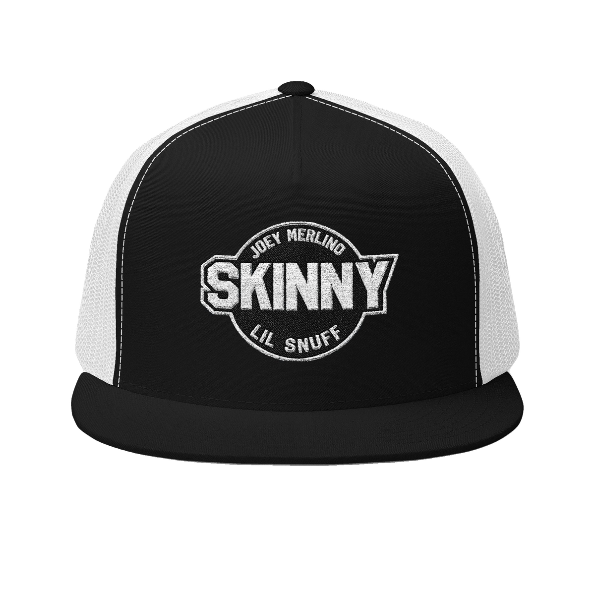 Skinny vintage logo trucker cap in black and white, South Philly streetwear