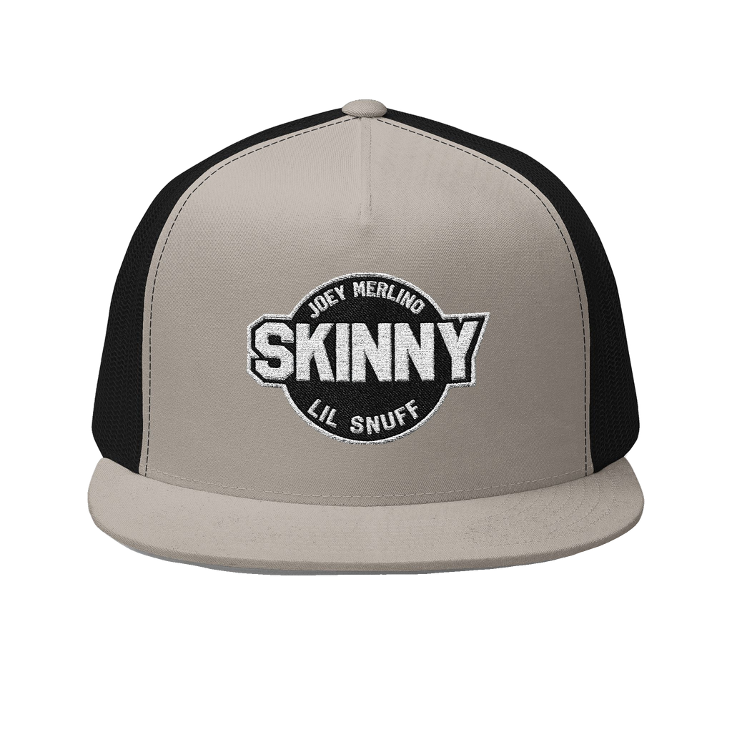 Skinny vintage logo trucker cap in black and silver, South Philly streetwear