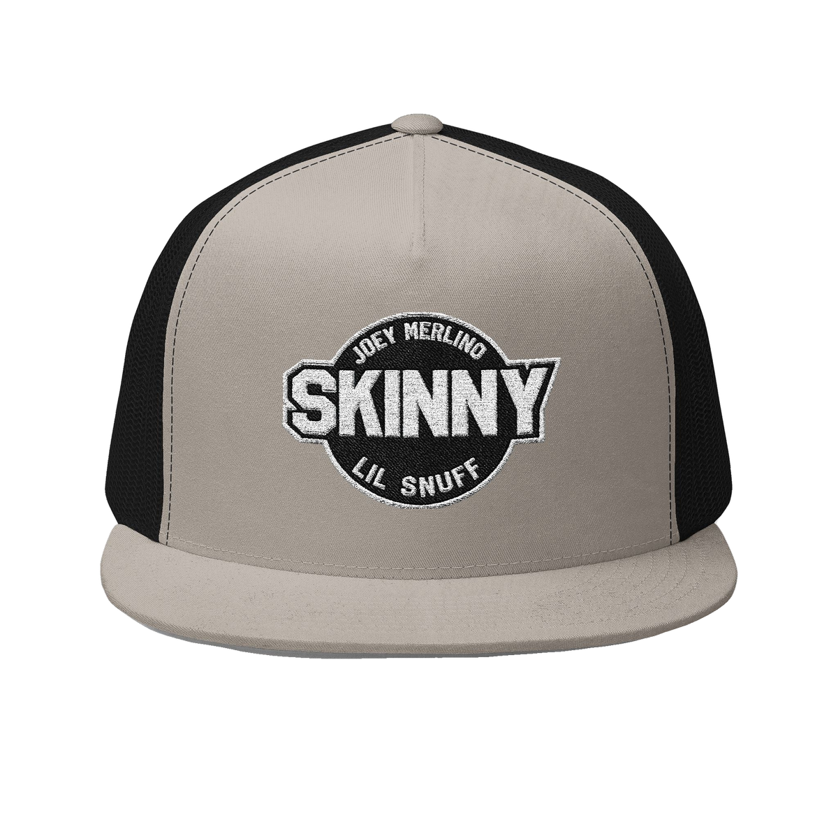 Skinny vintage logo trucker cap in black and silver, South Philly streetwear