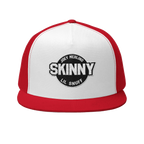 Skinny vintage logo trucker cap in red and white, The Skinny Podcast with Joey Merlino & Lil Snuff merch