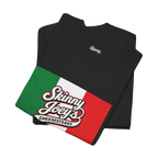 Italian flag Skinny Joey's logo tee, Italian American pride apparel