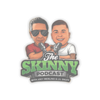The Skinny Podcast logo kiss-cut sticker, 6x6 in, transparent, The Skinny Podcast with Joey Merlino & Lil Snuff merch