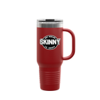 Skinny Joey x Lil Snuff 40oz travel mug in red, Philadelphia streetwear