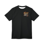 Playoff Hockey all-over print tee with black stitching, The Skinny Podcast with Joey Merlino & Lil Snuff merch