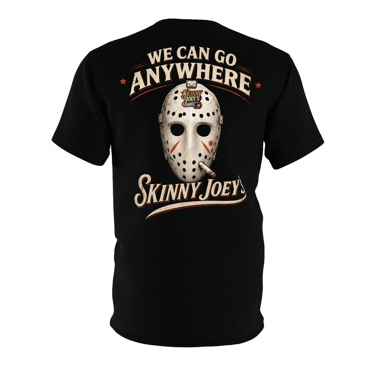Playoff Hockey all-over print tee, main product photo, The Skinny Podcast with Joey Merlino & Lil Snuff merch