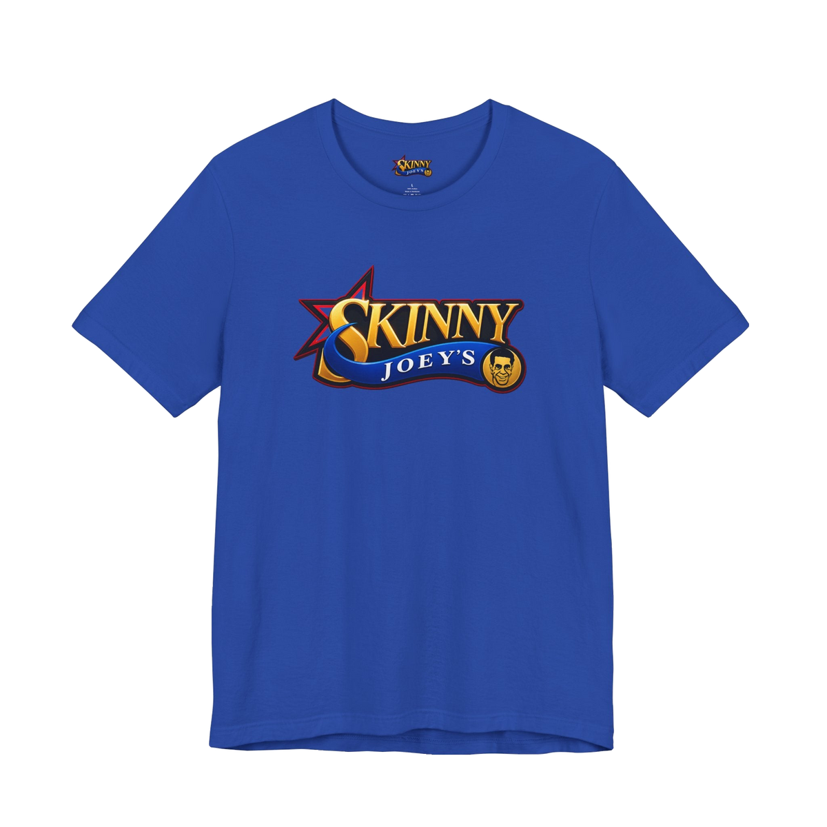 Philly Playoff graphic tee in royal blue, Skinny Joey's Cheesesteaks apparel