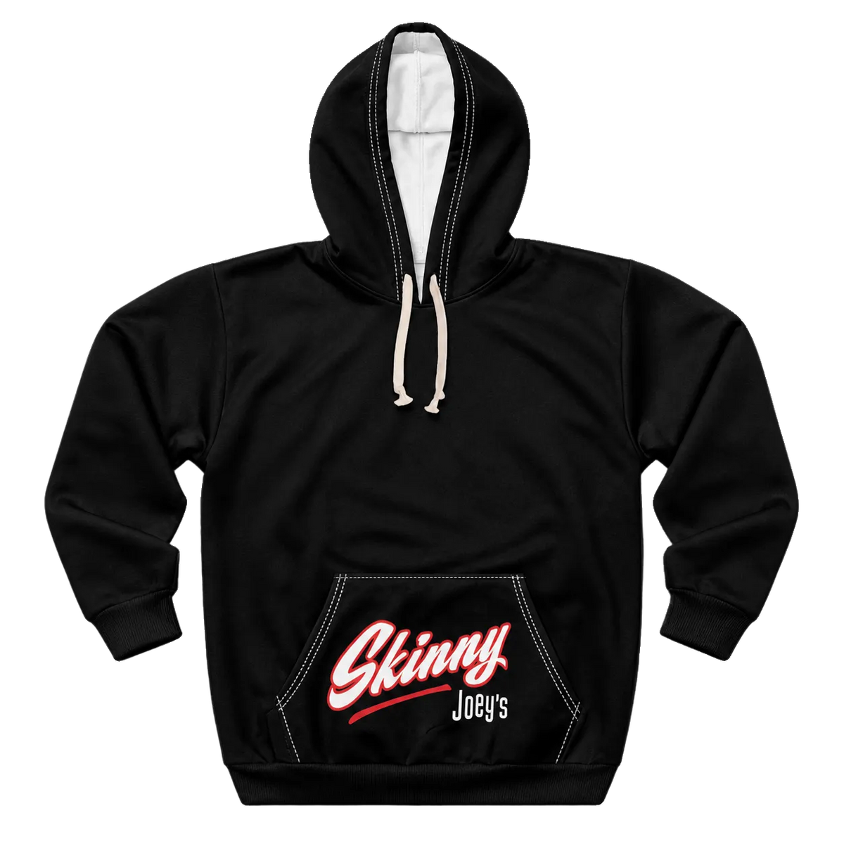 Skinny Joey's vintage script pullover hoodie, main product photo, The Skinny Podcast with Joey Merlino & Lil Snuff merch