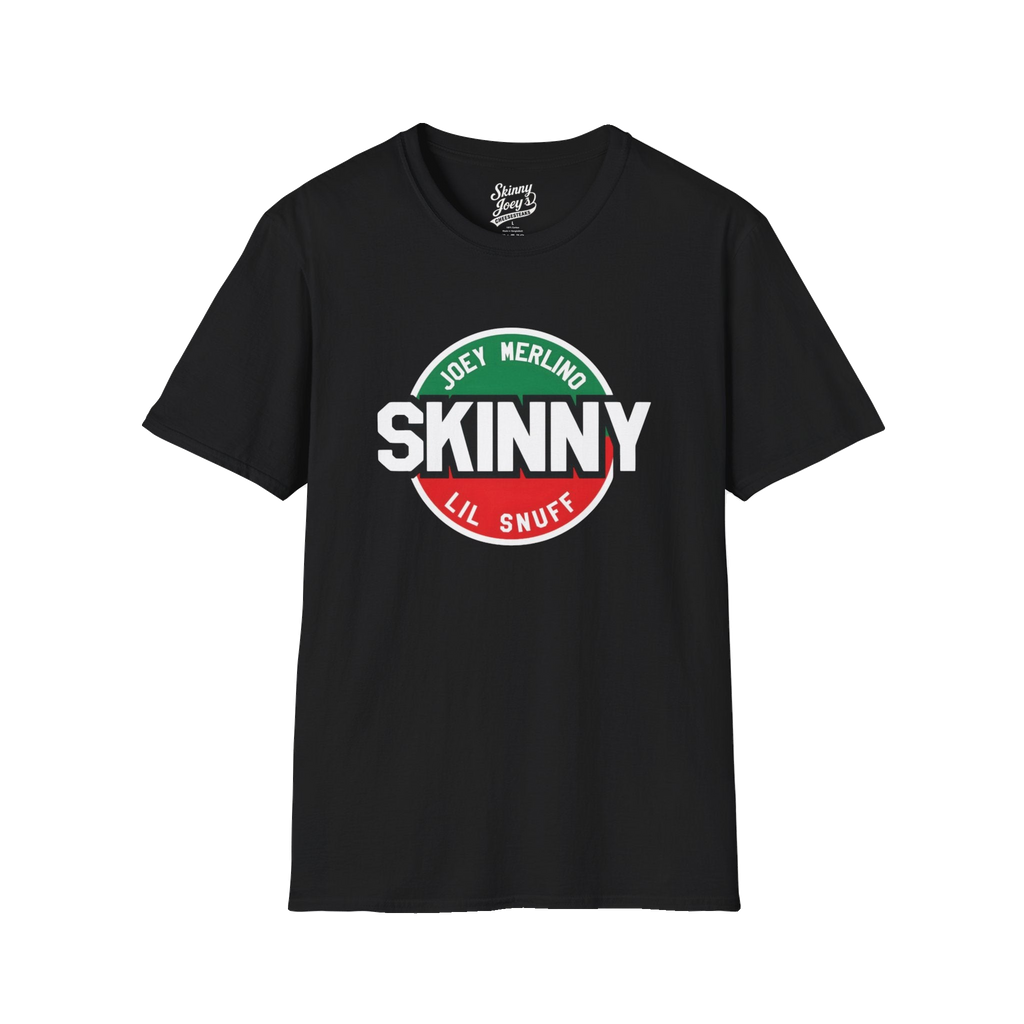 The Skinny Italian logo tee in black, Philly culture apparel