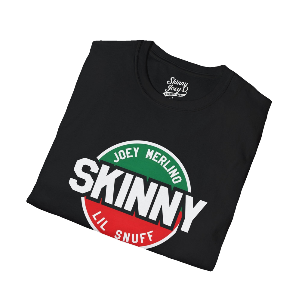The Skinny Italian logo tee, The Skinny Podcast with Joey Merlino & Lil Snuff merch