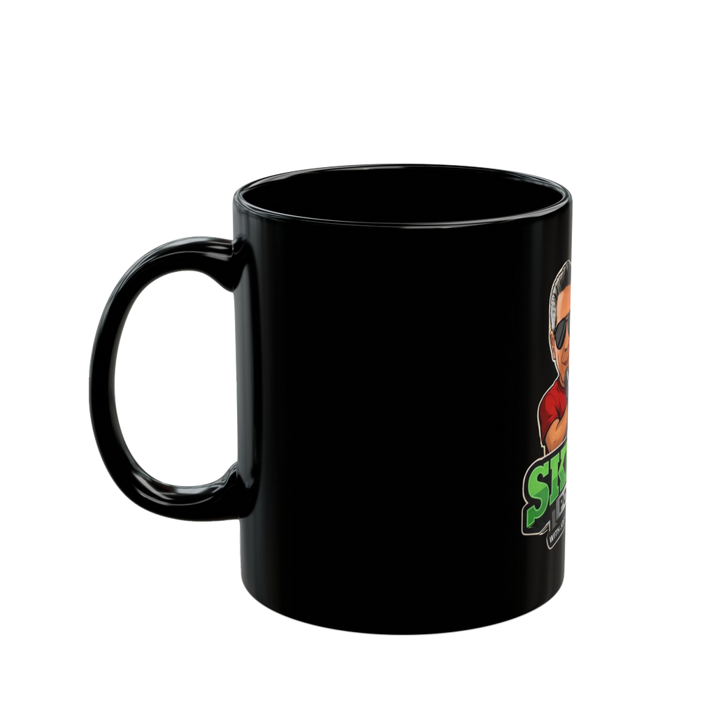 The Skinny Podcast black coffee mug, South Philly streetwear